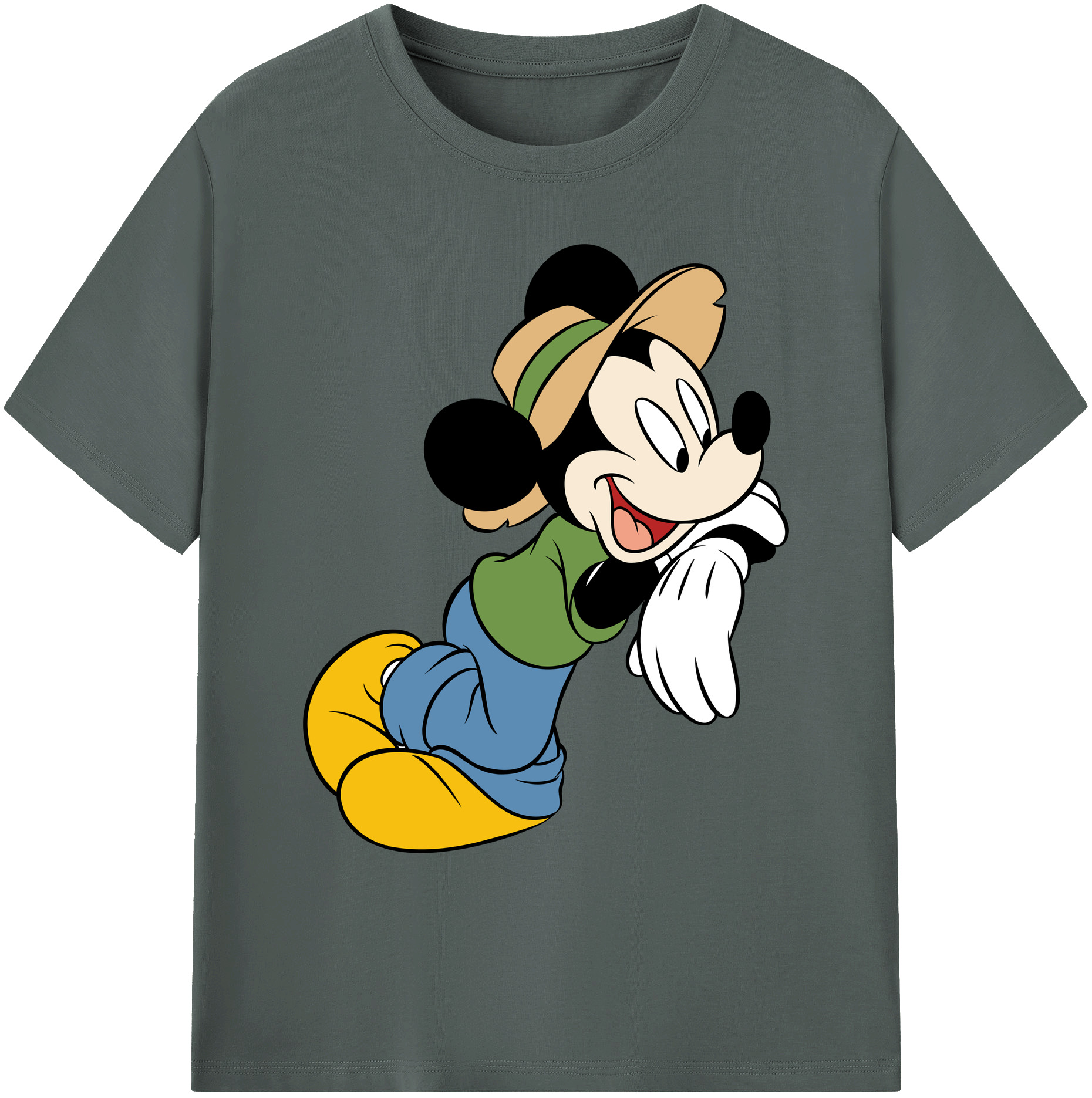 ミッキーマウス Mickey Mouse 綿100％ メンズ半袖Tシャツ｜肌触りやわらか＆通気性